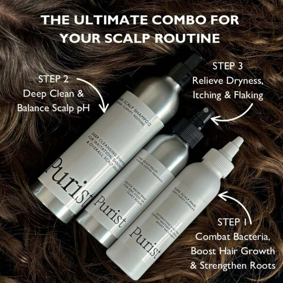 🤍 Purist Ultimate Scalp Trio ~ Detoxify/Moisturize/Fortify - Picture 2 of 11